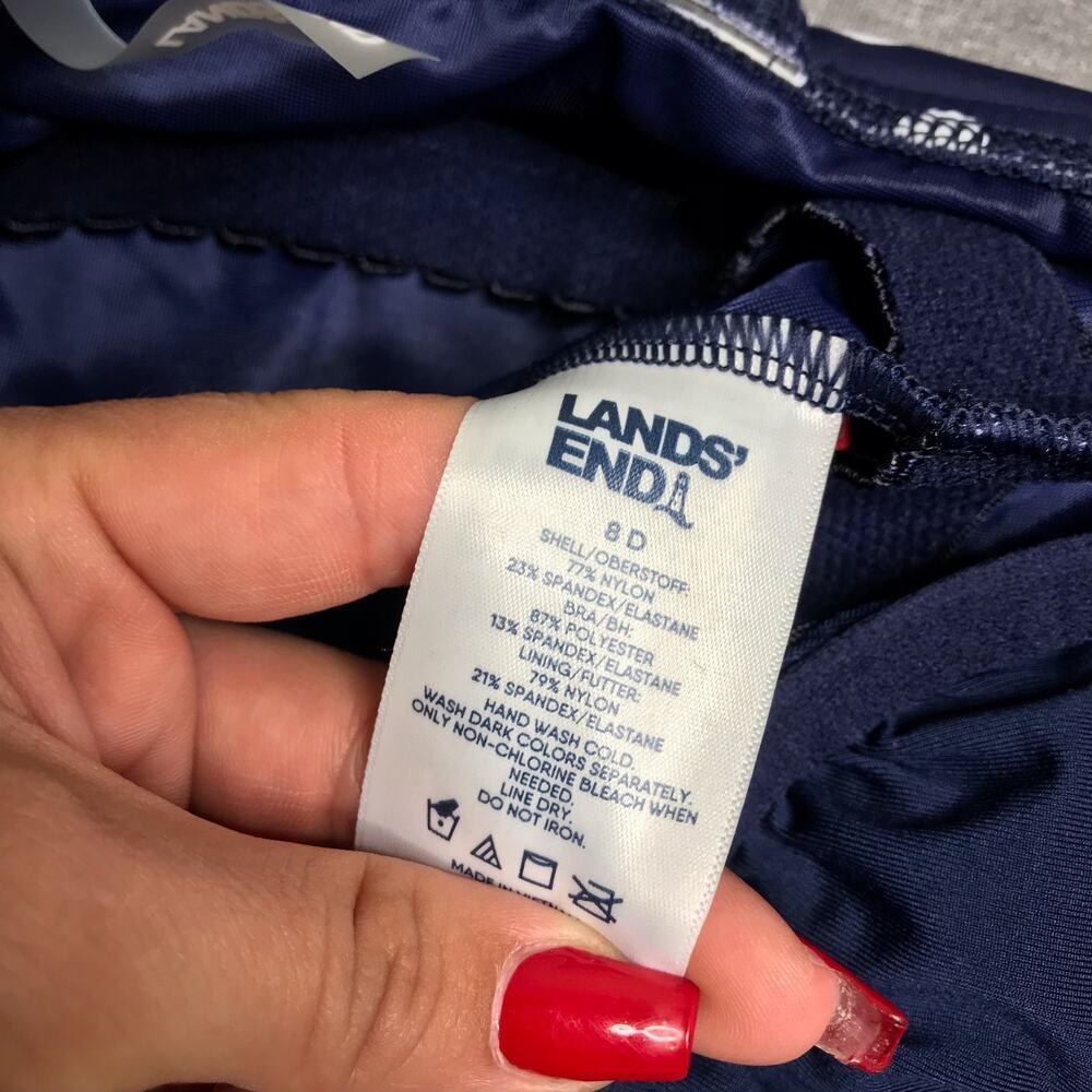 Lands' End Navy Polka Dot Tankini Size: 8D - Picture 7 of 8